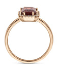 14K rosegoud Ring Granaat En Diamant 0.10Ct H Si 4401548 - PansiteNederland.nl