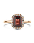 14K rosegoud Ring Granaat En Diamant 0.10Ct H Si 4401548 - PansiteNederland.nl