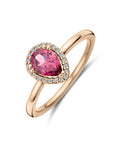 14K rosegoud Ring Roze Rhodoliet En Diamant 0.06Ct H Si 4401571