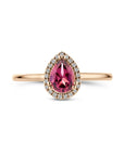 14K rosegoud Ring Roze Rhodoliet En Diamant 0.06Ct H Si 4401571