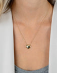 ZINZI gold plated zilveren ketting met luxe groot hart 15mm 40-45 cm ZIC2672G