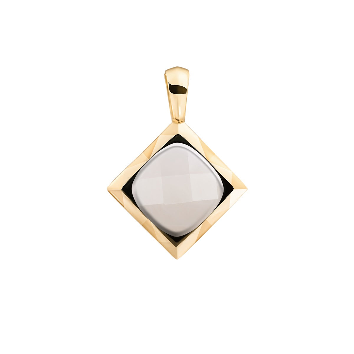 Sparkling Jewels Hanger | Pearl Cushion Cut Amulet - Gold SPG32-P01 - PansiteNederland.nl