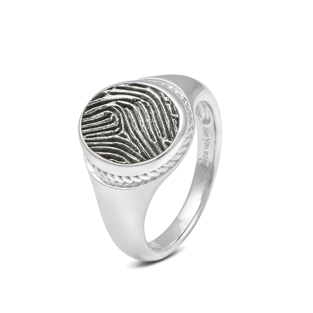 See You Twisted Oval Fingerprint Ring - 450S-EU47