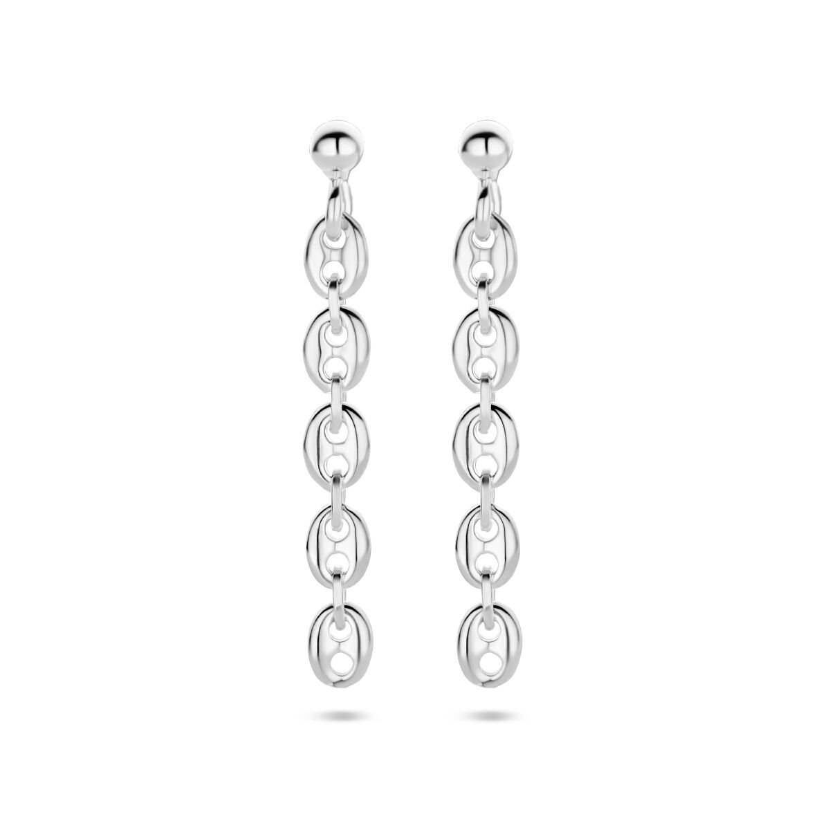 Fantasy Collection Hangende oorbellen koffieboon zilver
