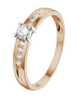 14K Bicolor Geel- En Witgoud Ros√©/Wit Ring Met Zirkonia 4500672 - PansiteNederland.nl
