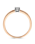 14K Bicolor Geel- En Witgoud Ros√©/Wit Ring Met Zirkonia 4500672 - PansiteNederland.nl