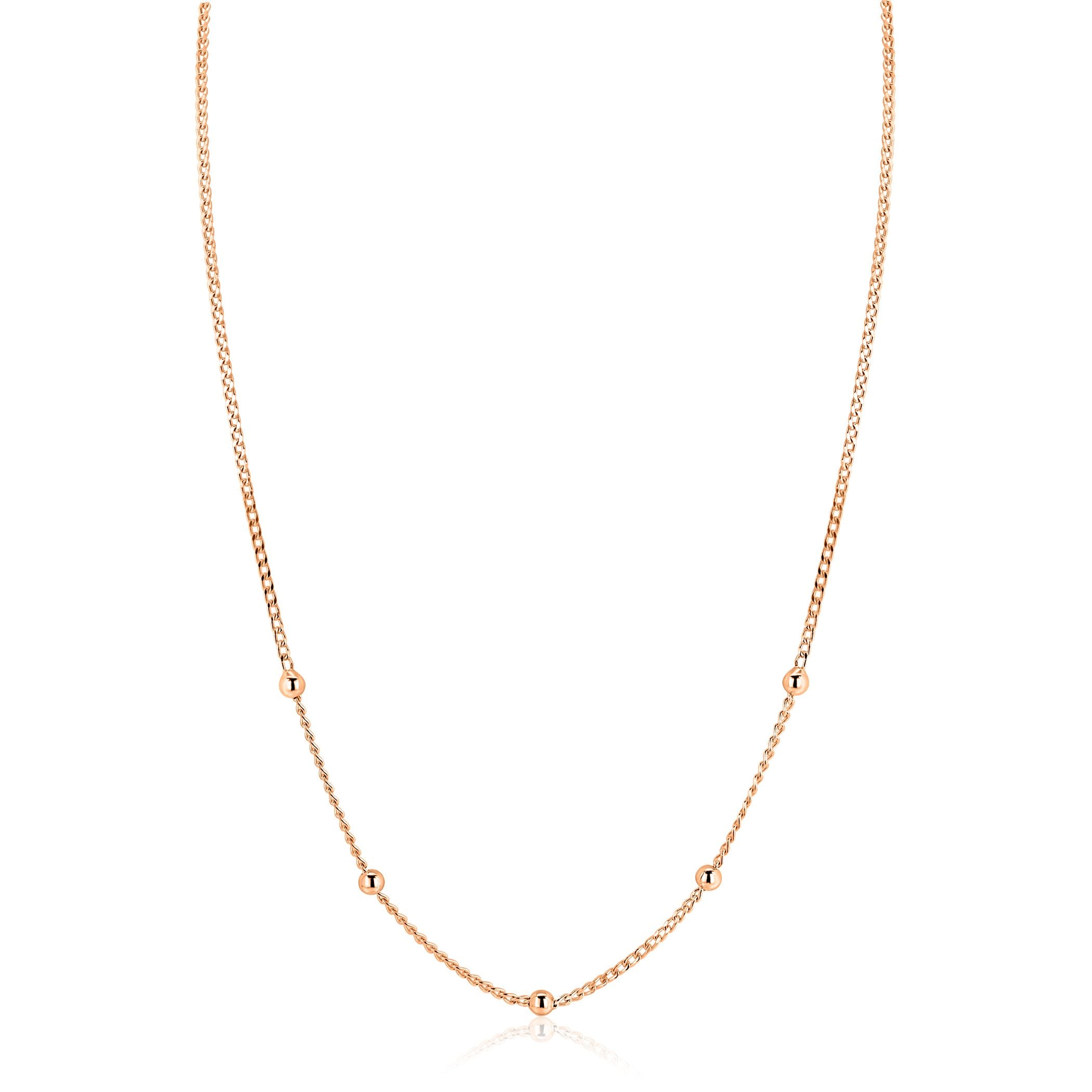 ZINZI Verguld Zilveren Ketting 42-45 cm - ZIC2714R