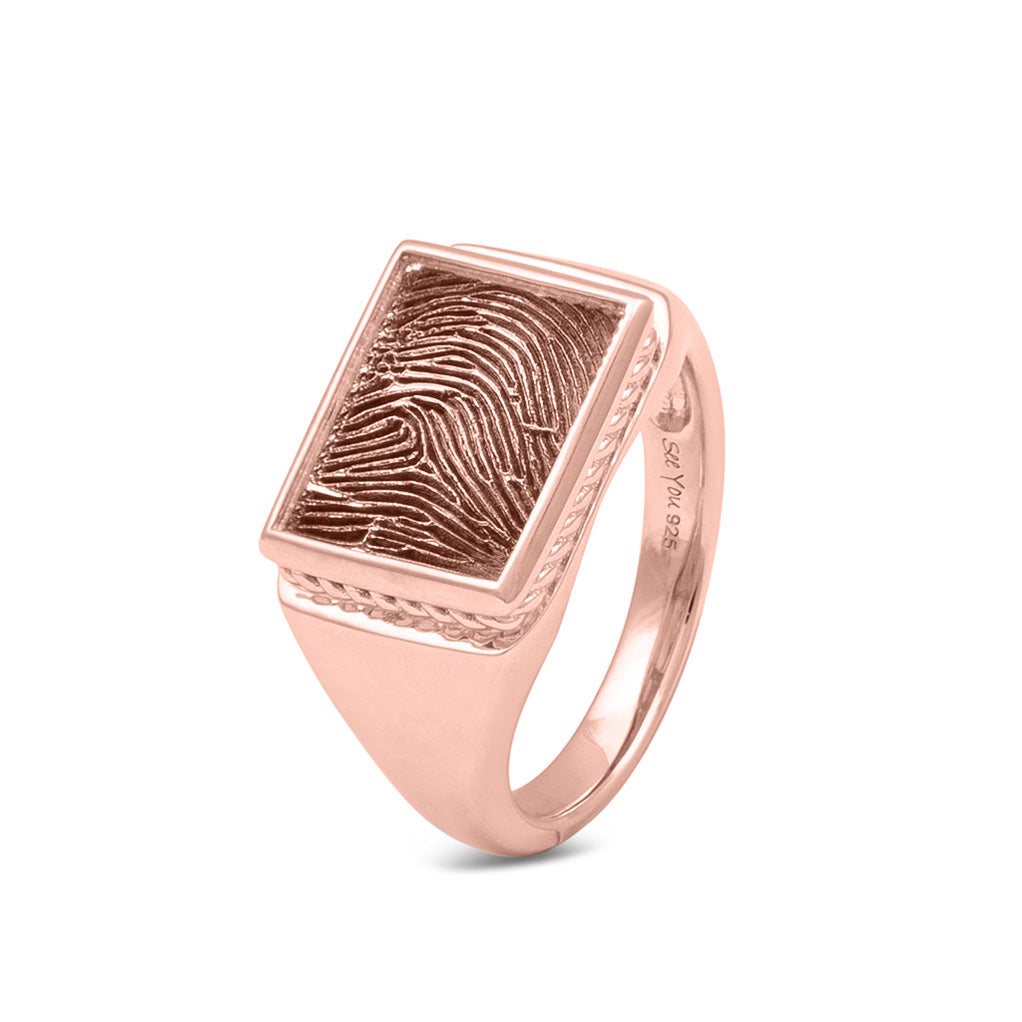 See You Zegelring met rand en vingerafdruk, rechthoekig goud – 451 – afbeelding 2