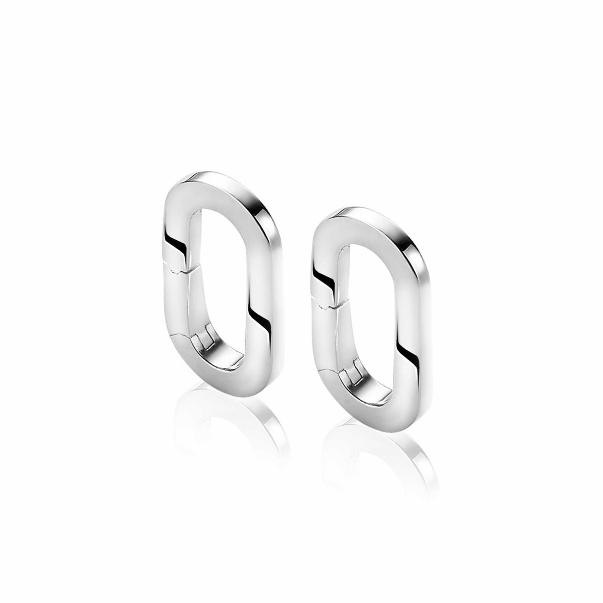 ZINZI zilveren ovale oorbedels sluitring 16mm voor je losse hangertjes ZICH2060 (zonder Oorbedels)