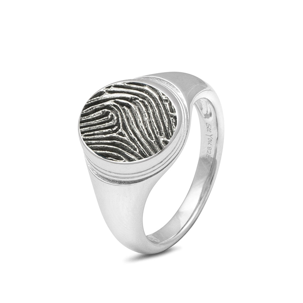 See You Ovale vingerafdruk zegelring in zilver – 452 – afbeelding 1