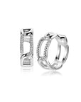 Mart Visser by Zinzi zilveren oorringen met luxe scharniersluiting glad 18 mm witte zirkonia's MVO28