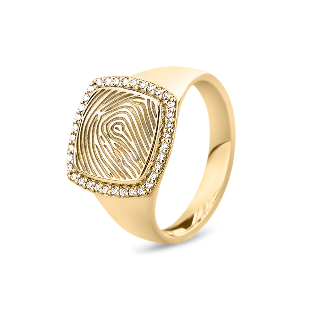 See You Square Signet & Ash Ring - 465S-EU50