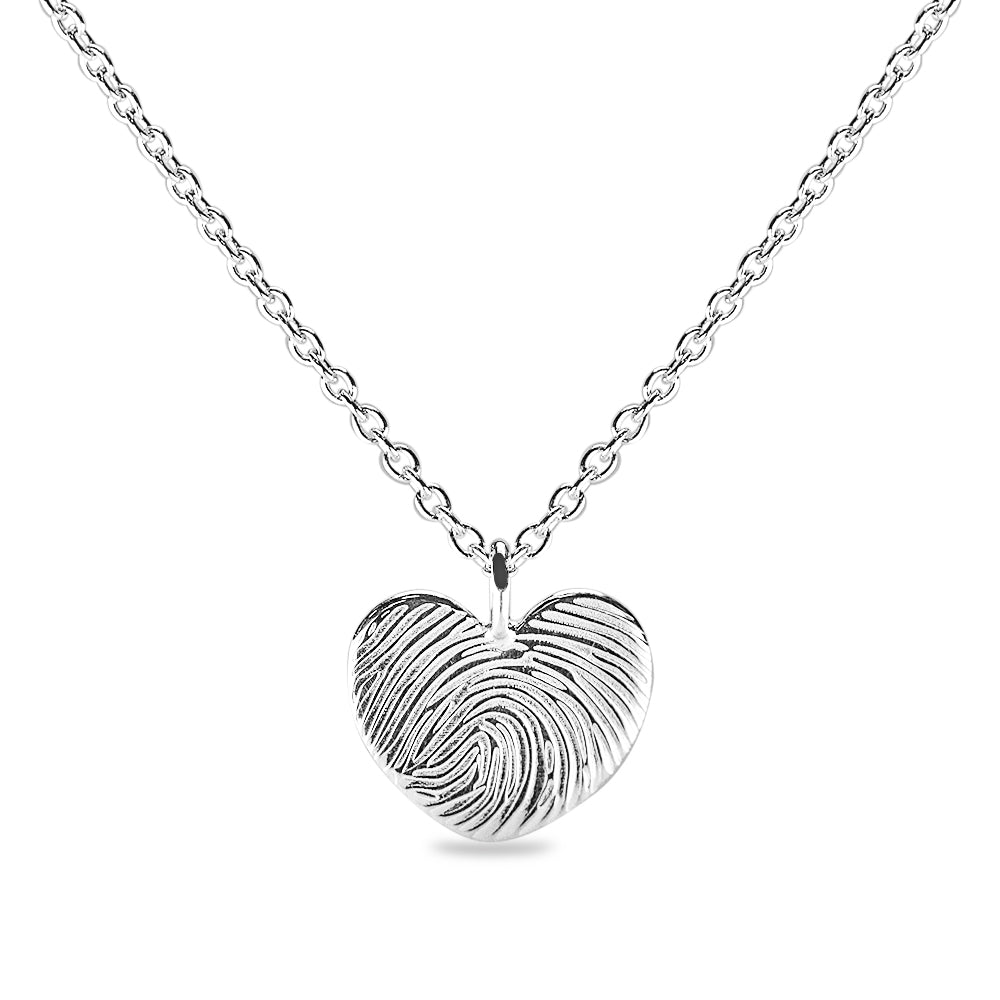 See You Groot graveerhart met collier in zilver – 467 – afbeelding 1