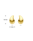 14K geelgouden oorknoppen druppel 9,5 mm - 4035104
