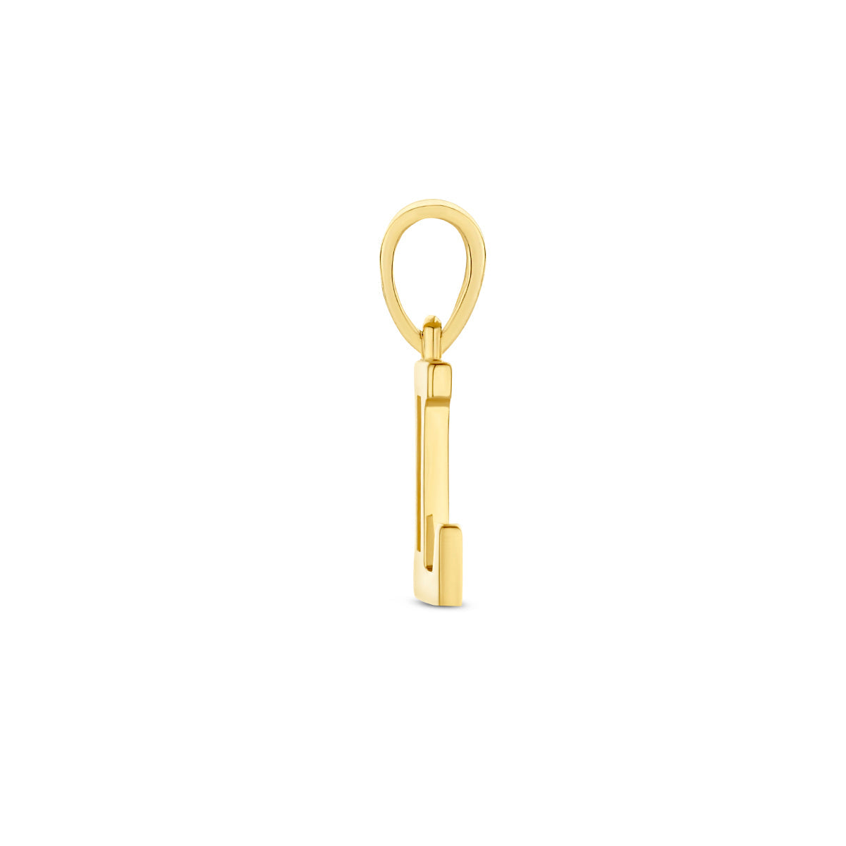 Hanger letter L zirkonia 14 mm 14K geelgoud #Letter_L