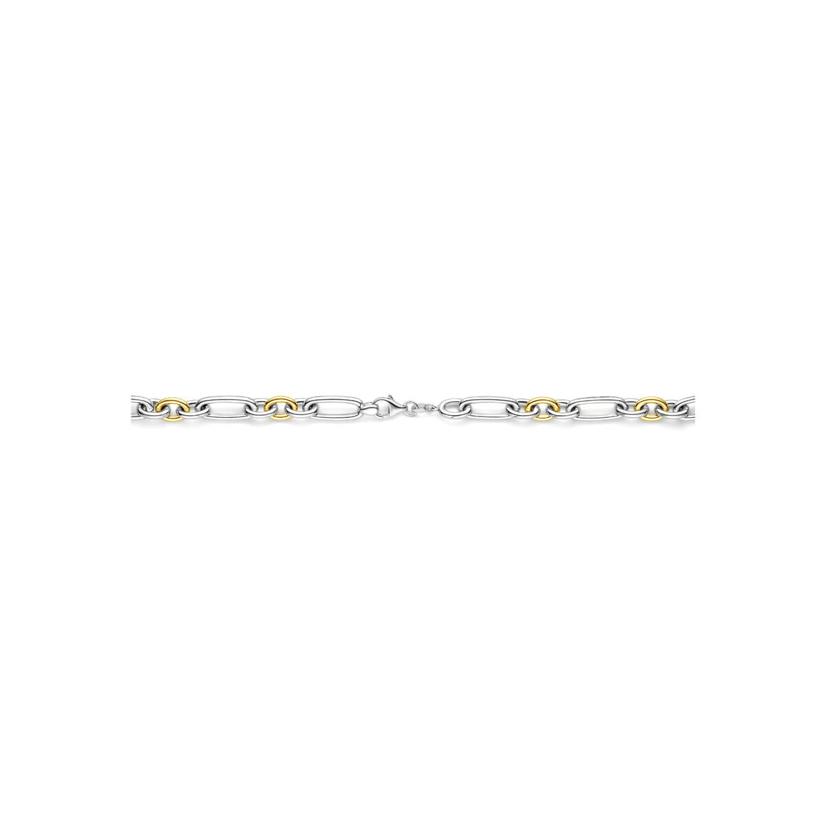 Collier 7,5 mm 14K goud en zilver 45 cm