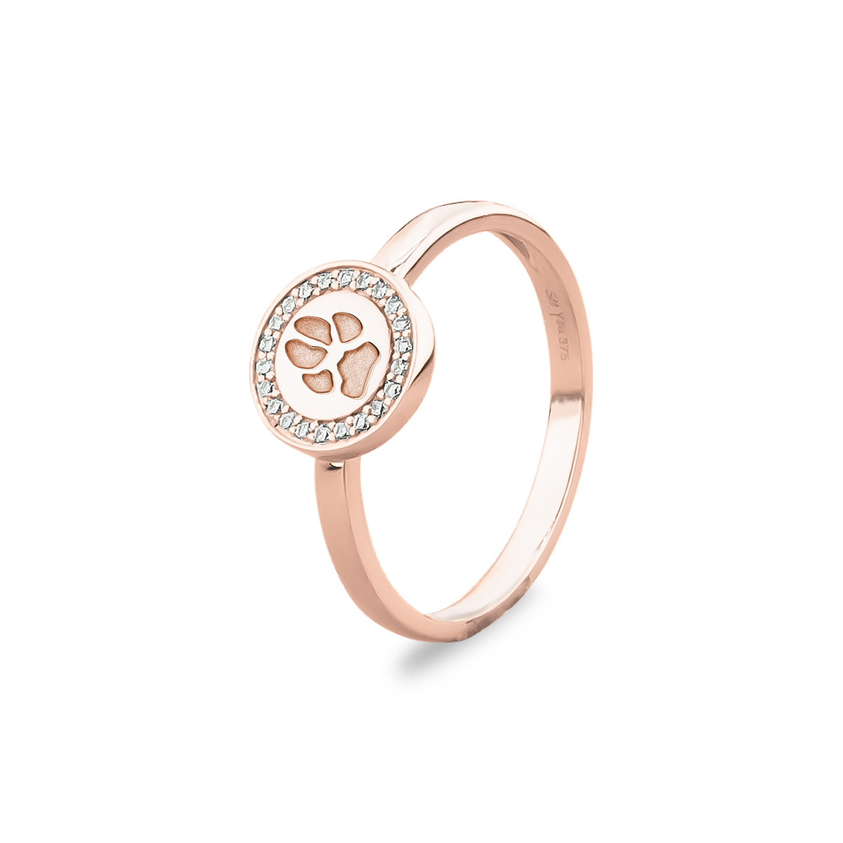 See You Gem Disk Signet Ring 10 mm zilver zwart - RG056-EU50