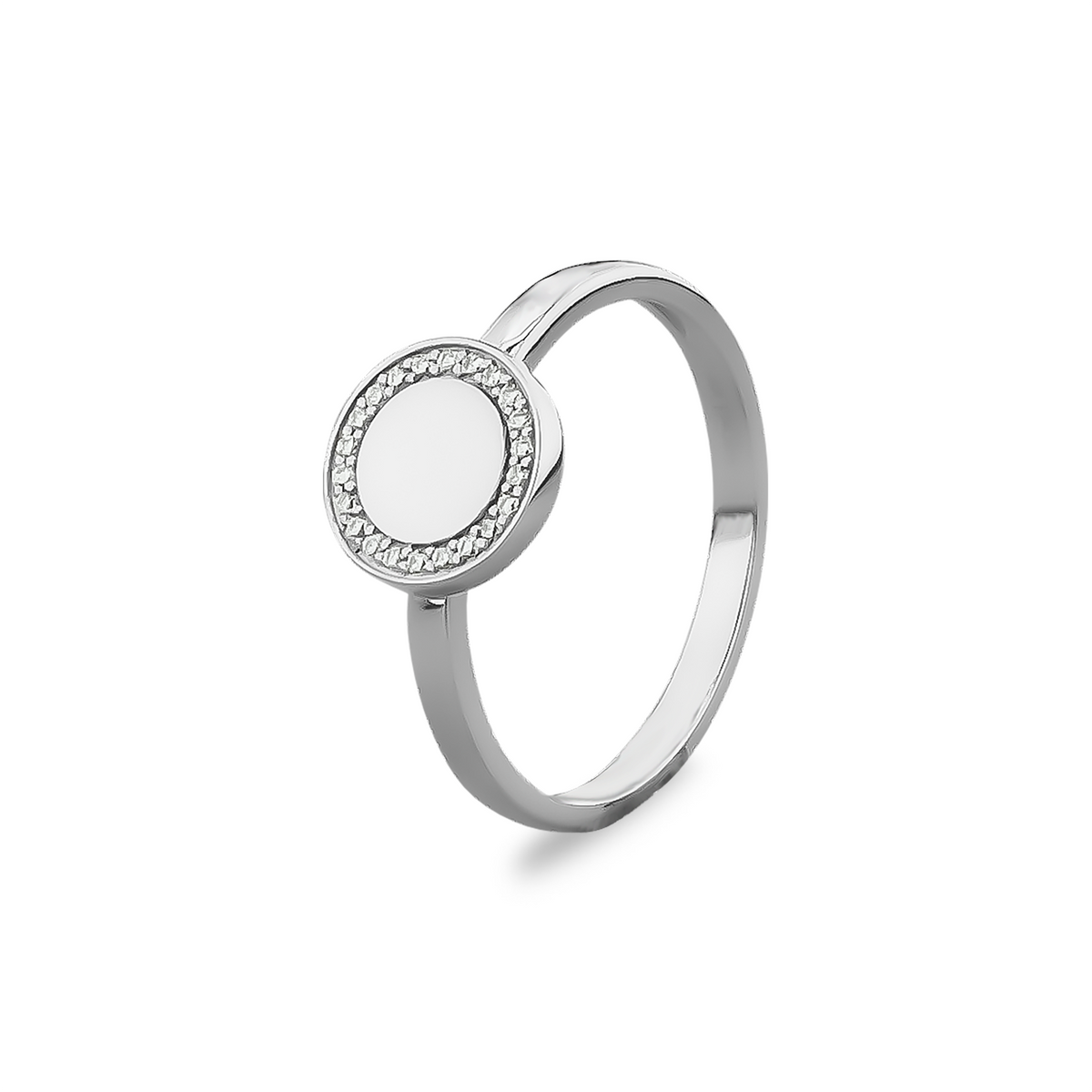See You Zegeldisk ring in zilver met zirkonia – 470 – afbeelding 1