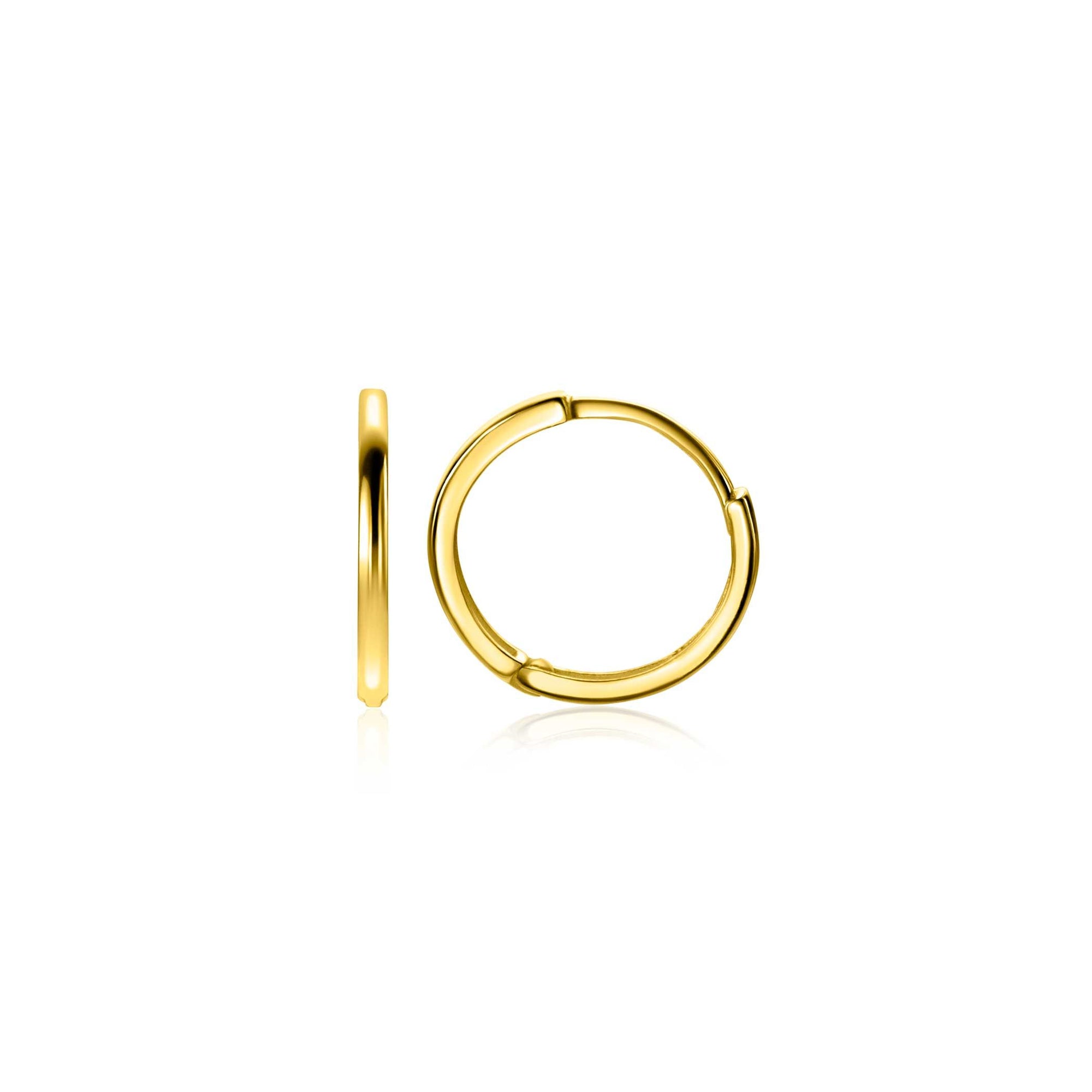 ZINZI Gold 14 karaat gouden oorringen met luxe scharniersluiting 10 x 1,2mm ZGO524