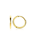 ZINZI Gold 14 karaat gouden oorringen met luxe scharniersluiting 10 x 1,2mm ZGO524