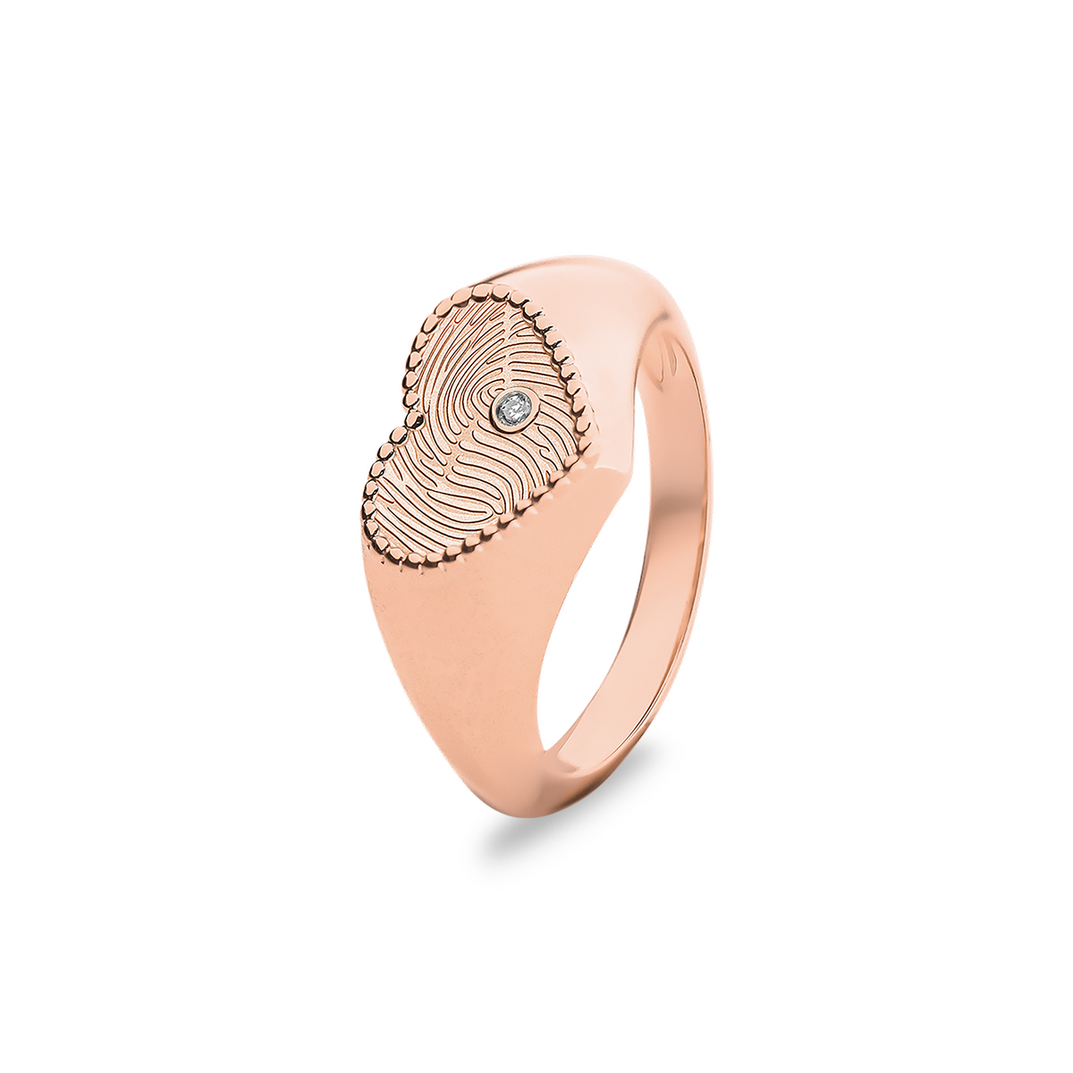 See You Heart Signet Ring Diamond 1.2 cm - 471S-EU47