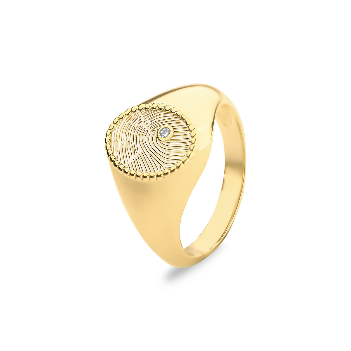 See You Oval Signet Ring Diamond 1.2 cm - 472S-EU47