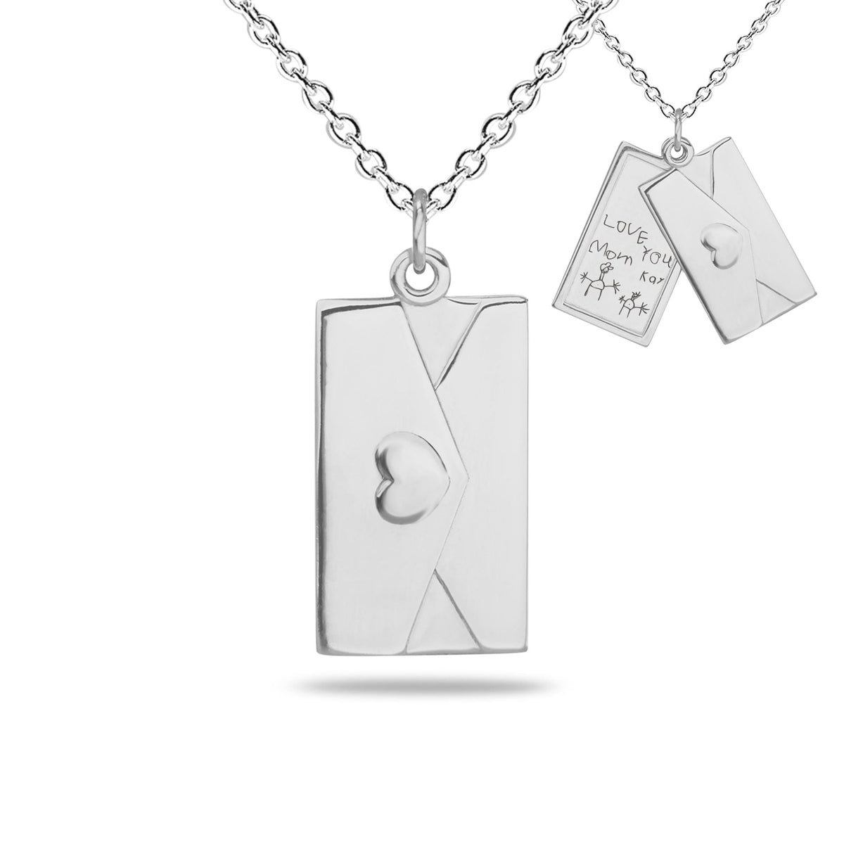See You Envelop hanger met collier in zilver – 474 – afbeelding 1