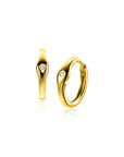 Zinzi 15mm gold plated zilveren oorringen organisch gevormd, bezet met witte zirkonia en met luxe klapsluiting ZIO2628 - PansiteNederland.nl