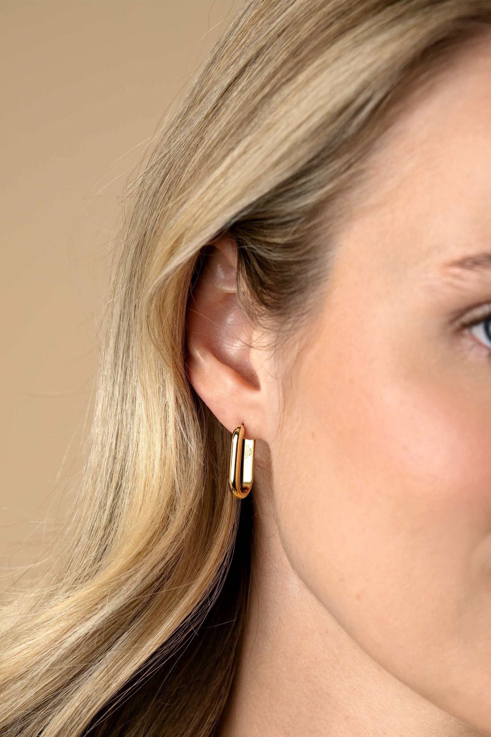 Zinzi gold plated zilveren oorringen in ovale vorm met ronde buis 3mm breed 20mm – ZIO2605G - PansiteNederland.nl