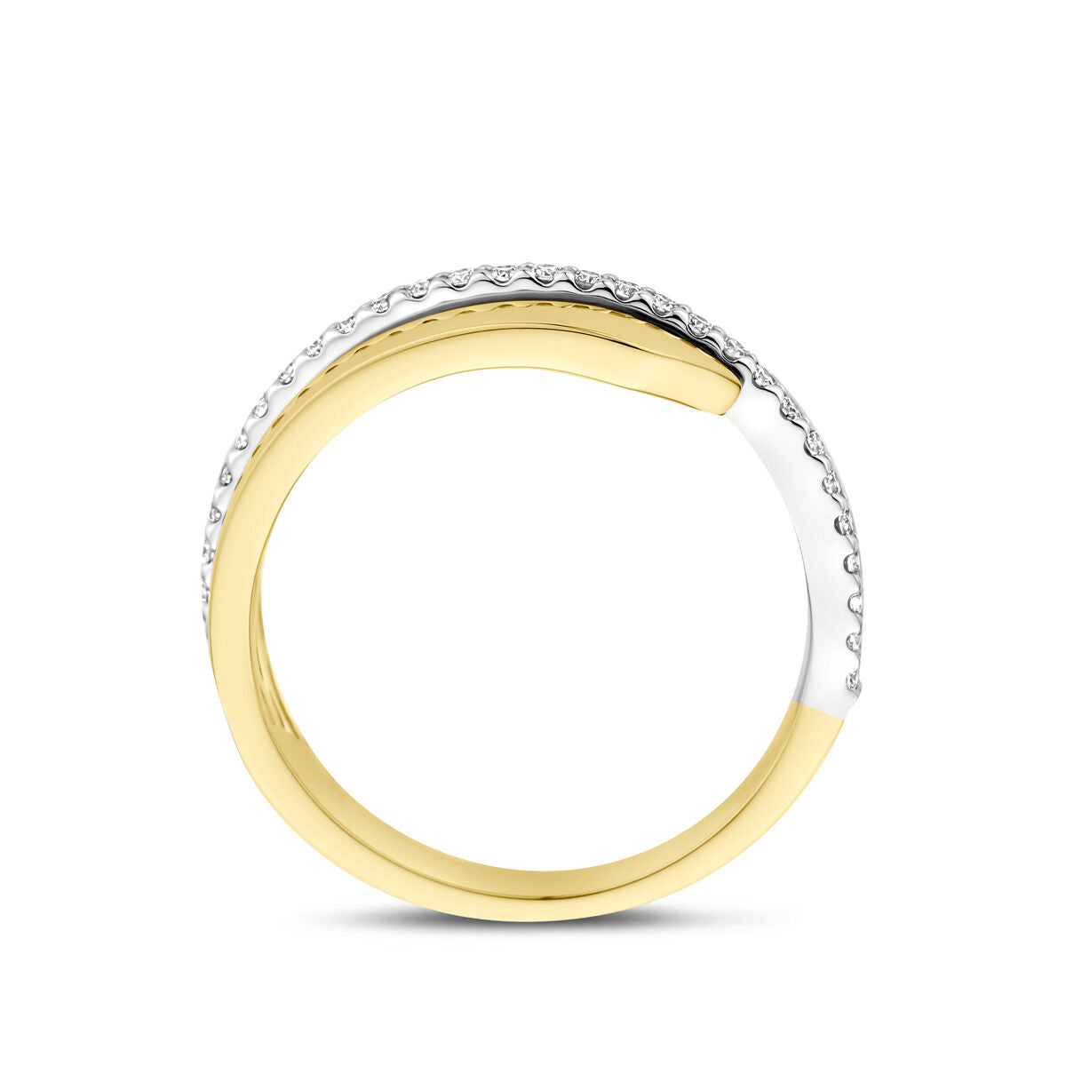 Ring diamant 0.21ct h si 14K bicolor goud geel/wit