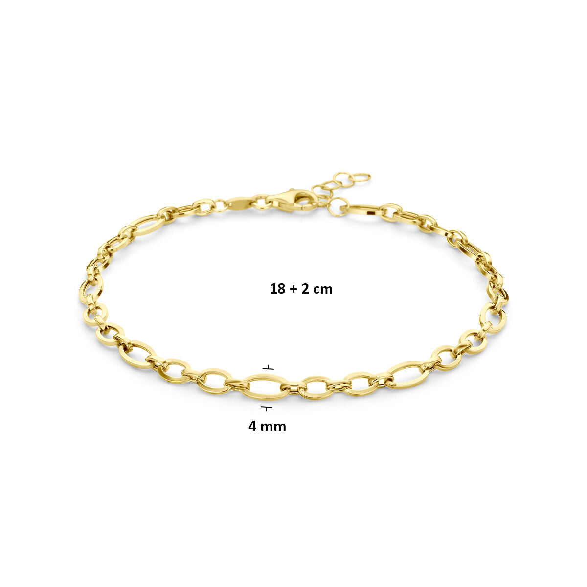 Armband 4 mm 14K geelgoud 18 + 2 cm