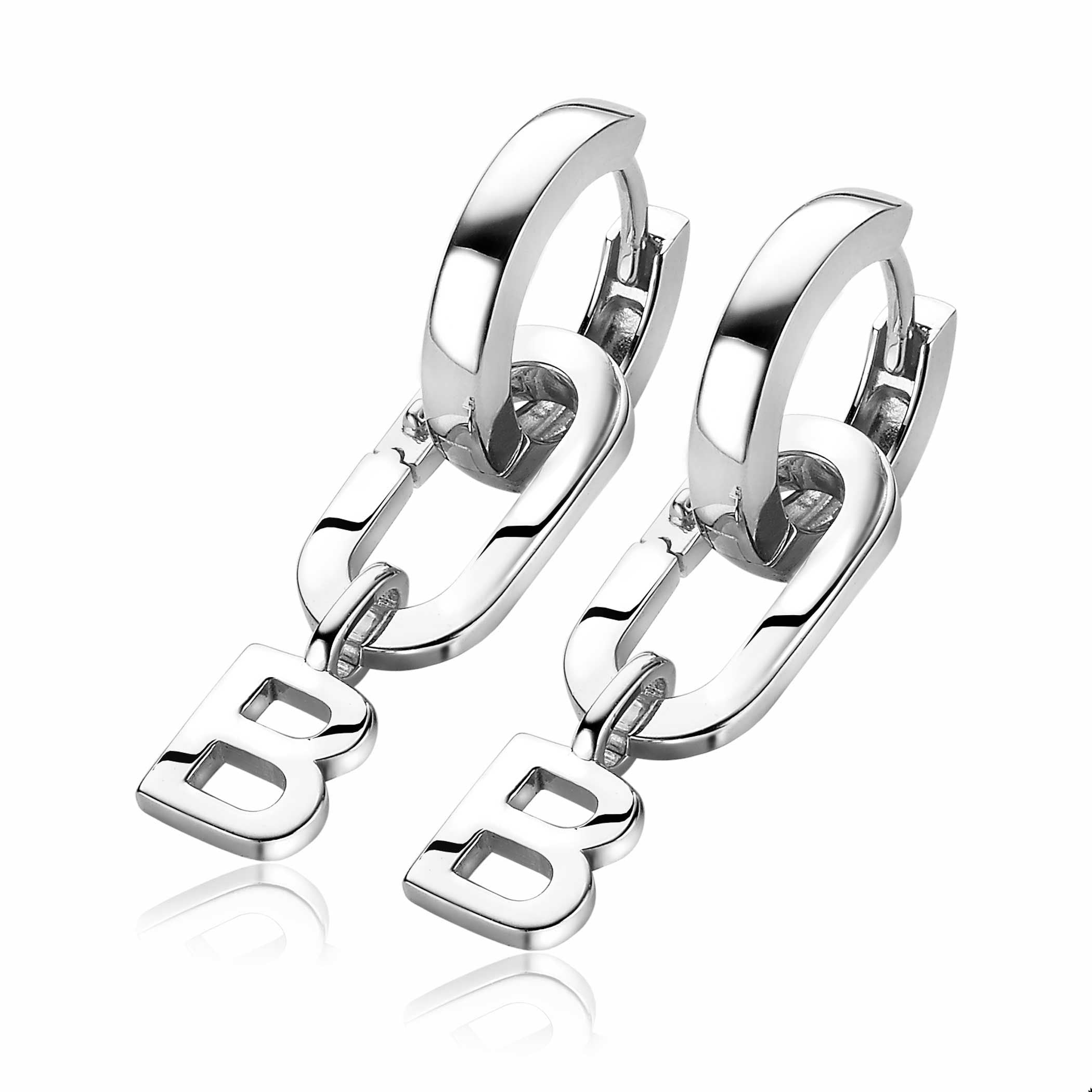 ZINZI zilveren ovale oorbedels sluitring 16mm voor je losse hangertjes ZICH2060 (zonder Oorbedels)