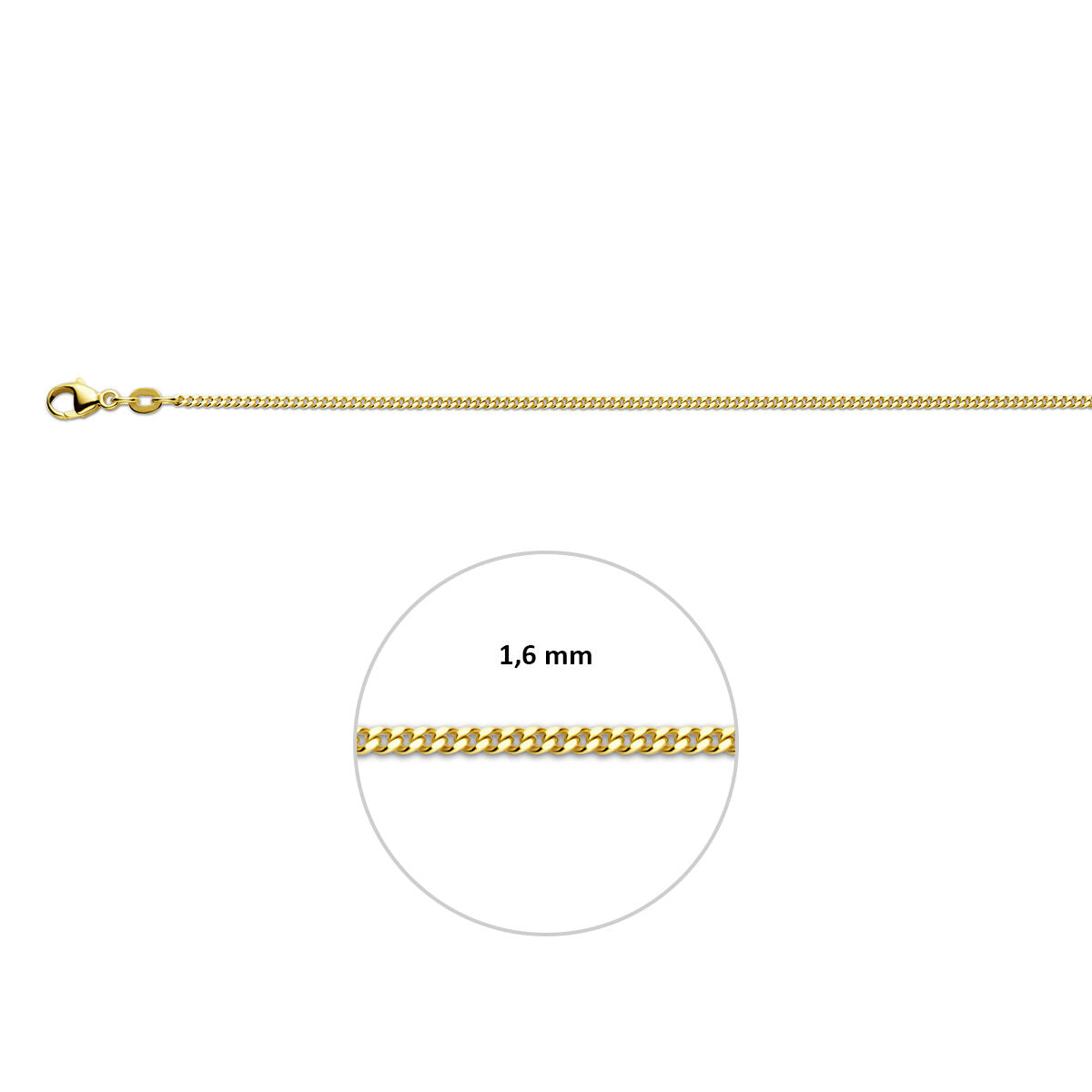 Fantasy Collection 9k gourmette 1,6 mm 9K geel