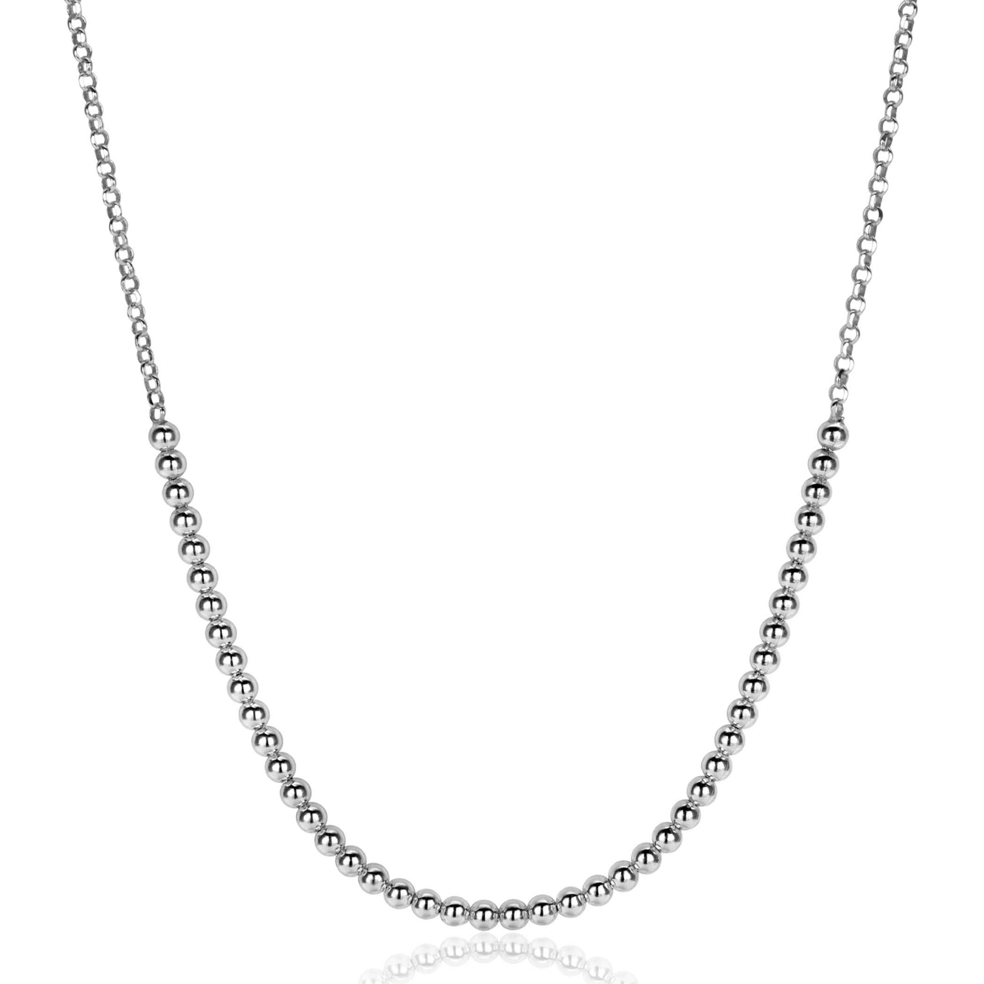 ZINZI zilveren jasseron ketting met bolletjes schakels 2,5mm breed in het midden 40-45cm ZIC2640