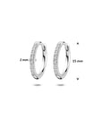 Zilveren gerhodineerde klapoorringen zirkonia 15 mm - 1341916