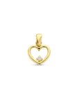 14K geelgouden hanger hartje zirkonia 13 mm - 4034100 - PansiteNederland.nl