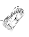 Zilveren gerhodineerde ring voor dames 1341933