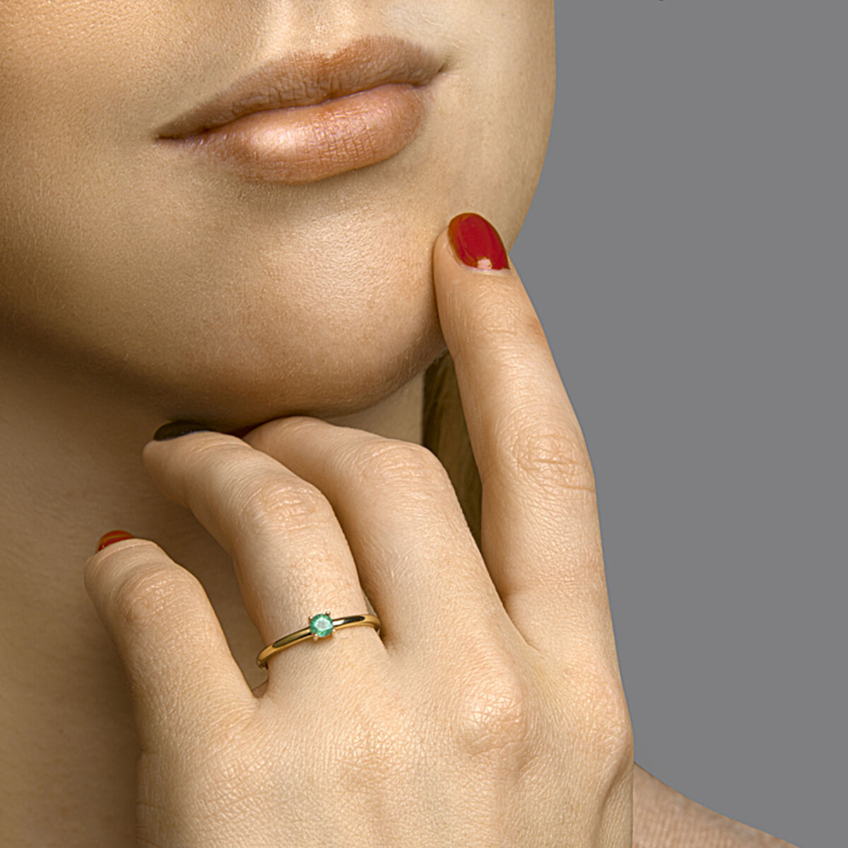 Ring smaragd 14K geelgoud