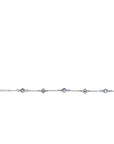 ZINZI zilveren schakel armband met twee zilveren en drie blauwe klavers 16-19cm ZIA2582
