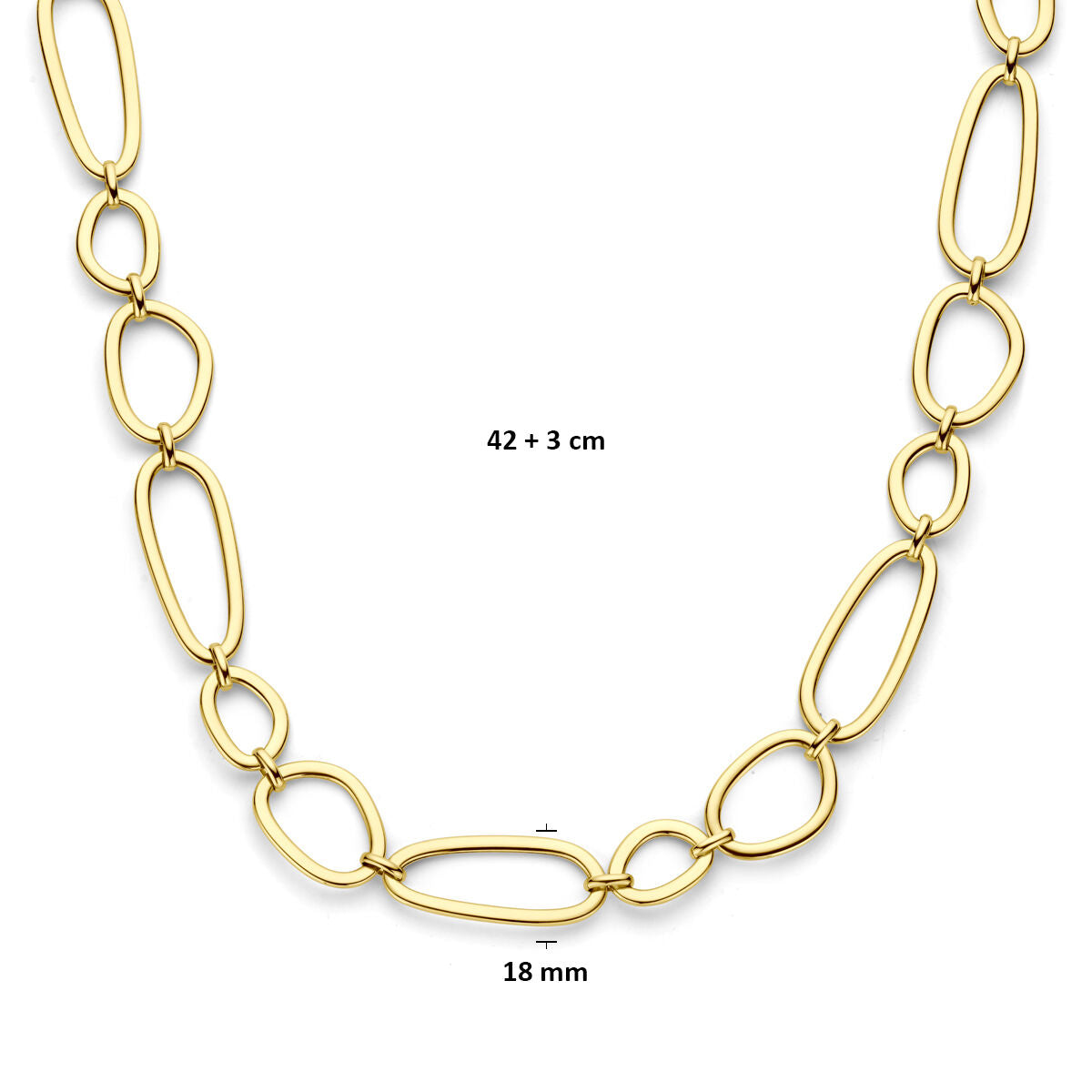 Fantasy Collection Collier 18 mm 42 + 3 cm 14K geelgoud