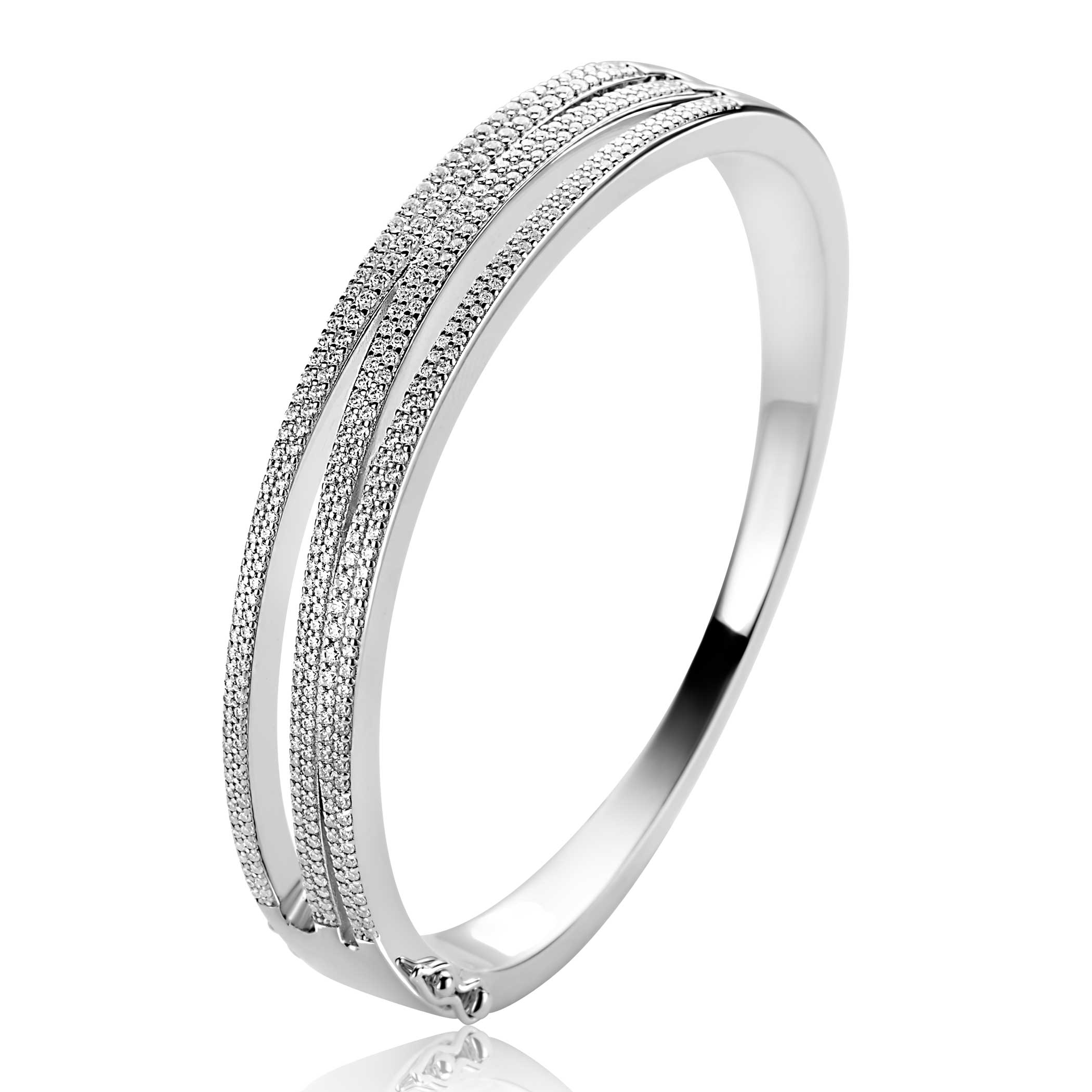 ZINZI Zilveren Armband MVA26 12mm wit