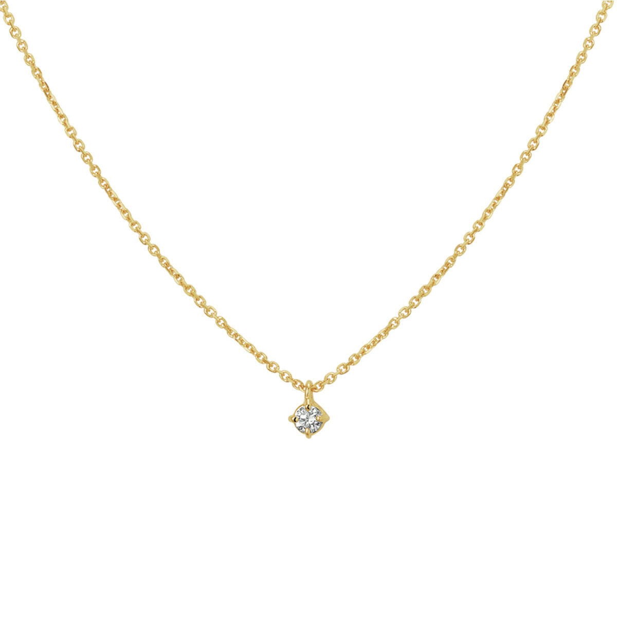 Collier diamant 0.10ct h si 41 - 43 - 45 cm 14K geelgoud