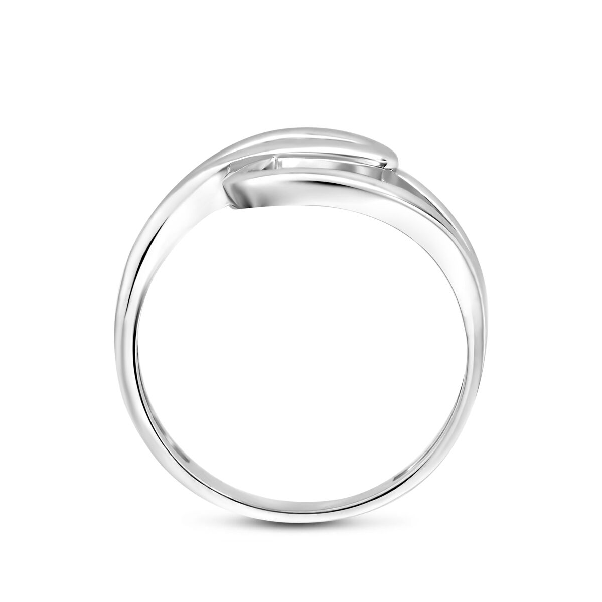 Ring poli/mat zilver gerhodineerd