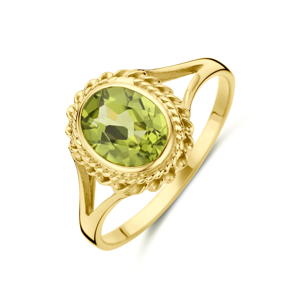 Ring peridot 14K geelgoud