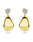 14K geelgouden oorhangers diamant 0.20ct 2x 0.10ct h si 27 mm - 4034687