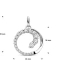 Zilveren gerhodineerde hanger zirkonia 20 mm - 1341829 - PansiteNederland.nl
