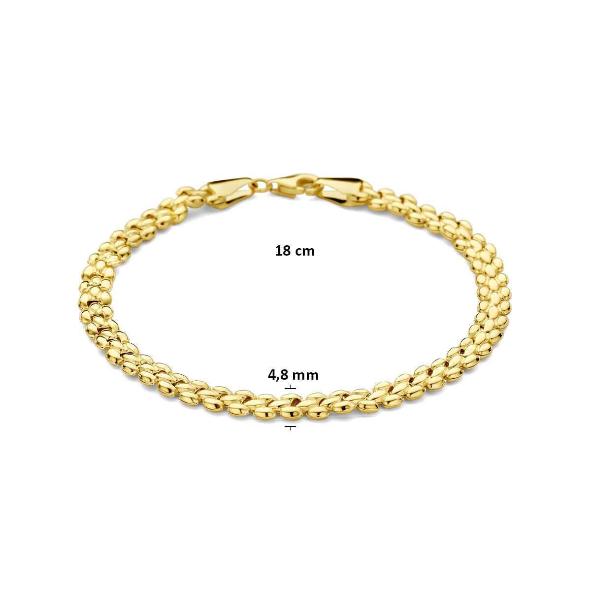 14K geelgouden armband anker schakel 4,8mm 18cm gepolijst design