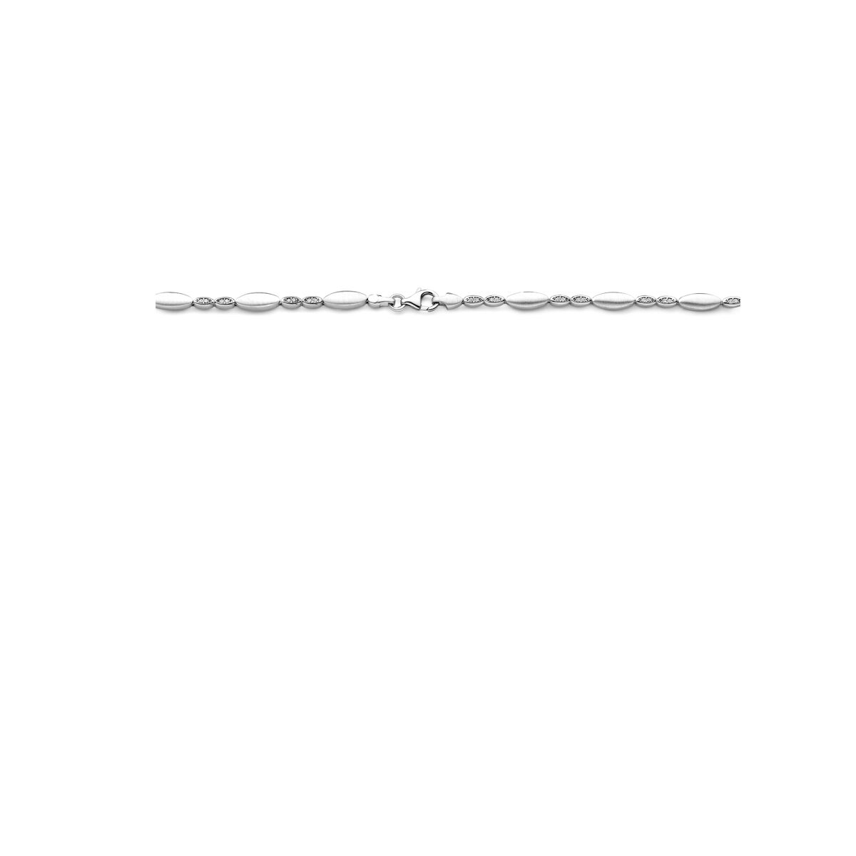 Fantasy Collection Collier zirkonia poli/mat 4,7 mm 45 cm zilver gerhodineerd