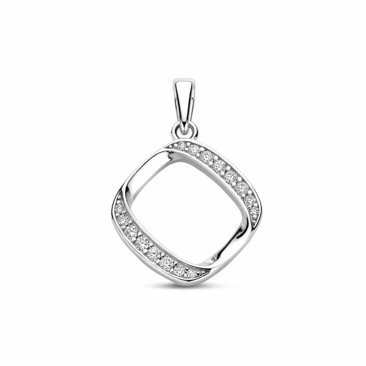 Zilveren gerhodineerde hanger zirkonia 23 mm - 1341906 - PansiteNederland.nl