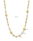 14K geelgoud collier bolletjes en parels 42 + 3 cm poli/mat 4030088 - PansiteNederland.nl
